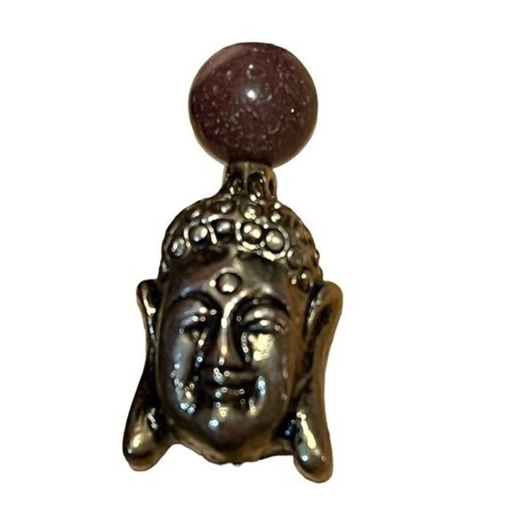 Costume Purple Aventurine Stones Beaded Stretchable Bracelet with Buddha Face - Picture 9 of 10